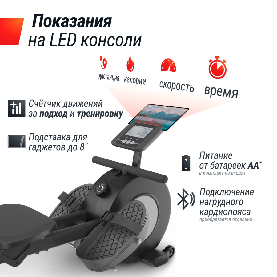 Гребной тренажер UNIX Fit механическая нагрузка / Techno Rower 360