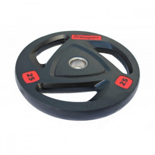 Диск олимпийский обрезиненный Fitnessport черный (25 кг)