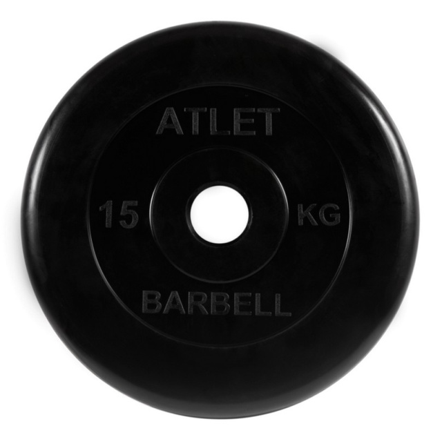 Диск обрезиненный "Barbell" d 51 мм чёрный 15,0 кг