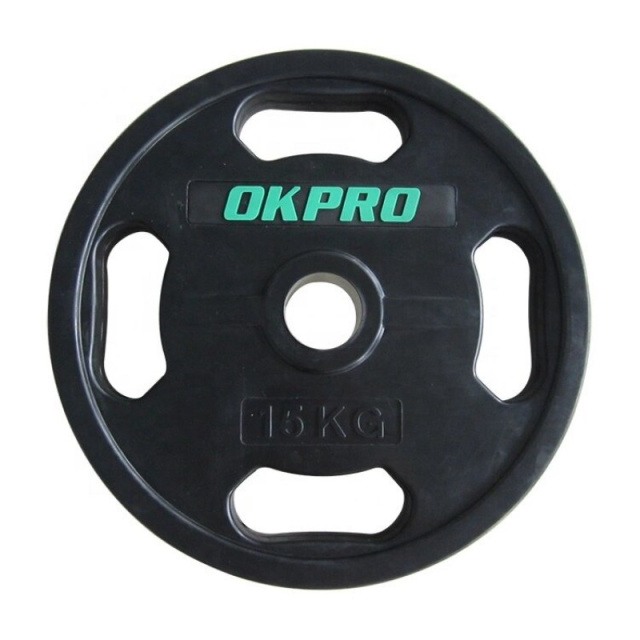 Диск обрезиненный с хватами OKPRO OK2009E (10 кг)