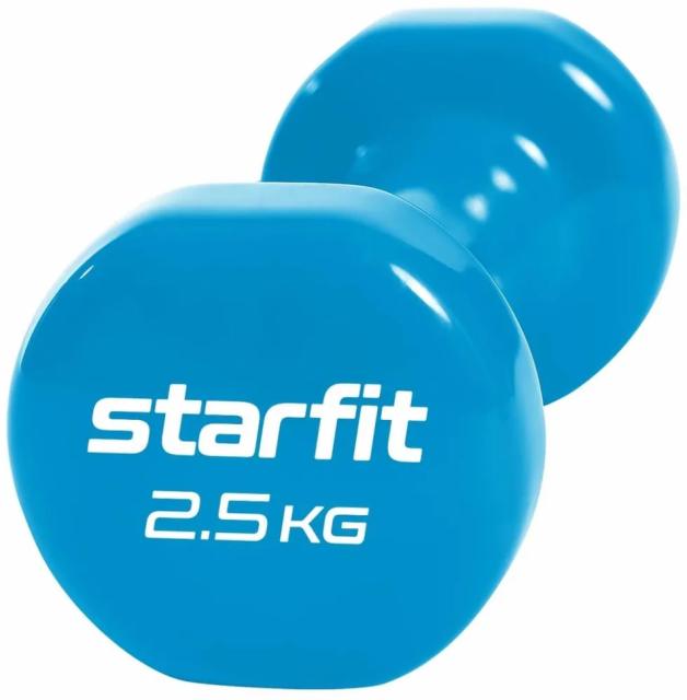 Гантель виниловая STARFIT DB-101, 2,5 кг, синий Гантель виниловая STARFIT DB-101, 2,5 кг, синий