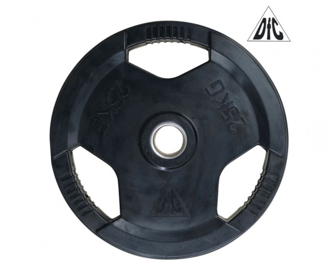 Диск обрезиненный DFC, чёрный, с хватом, 51 мм, 25 кг