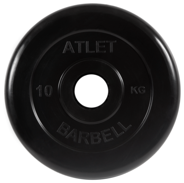 Диск обрезиненный 10 кг Barbell Atlet MB-AtletB51-10