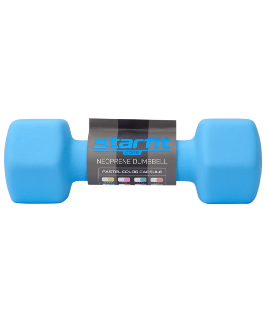 Гантель неопреновая STARFIT DB-201, 2,5 кг, синий пастель Гантель неопреновая STARFIT DB-201, 2,5 кг, синий пастель