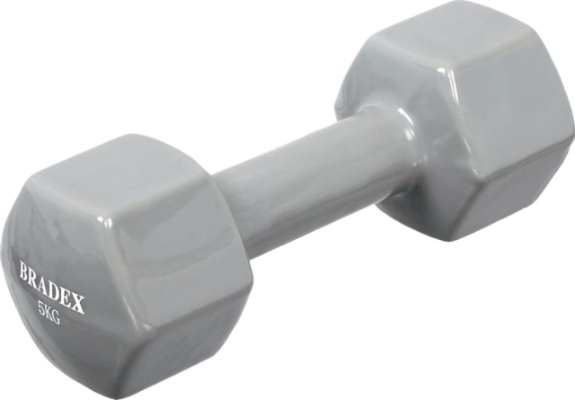 Гантель обрезиненная Bradex, 5 кг, серая Гантель обрезиненная Bradex, 5 кг, серая