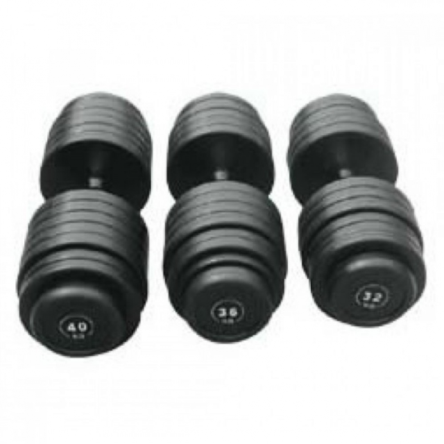 Обрезиненный гантельный ряд Fitnessport FDS-09 (2.5-50 кг)