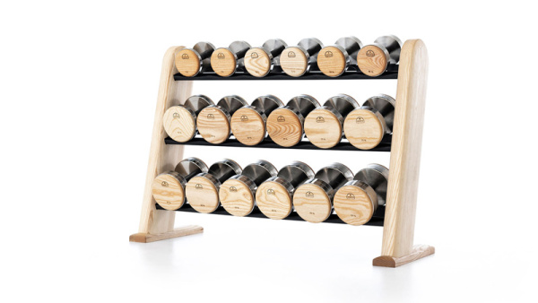 Стойка с гантелями NOHrD DumbBells Set (9 пар: 5-25 кг) (ясень)