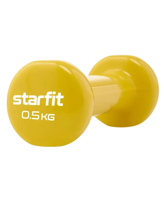 Гантель виниловая STARFIT DB-101 0,5 кг, желтый Гантель виниловая STARFIT DB-101 0,5 кг, желтый