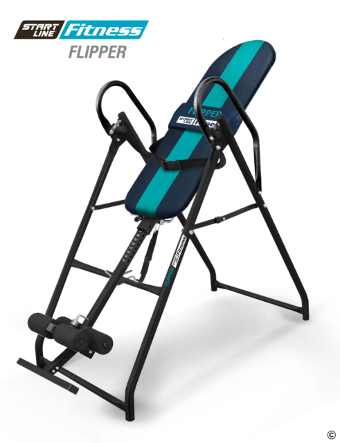 Инверсионный стол Start Line FLIPPER с подушкой, сине-бирюзовый