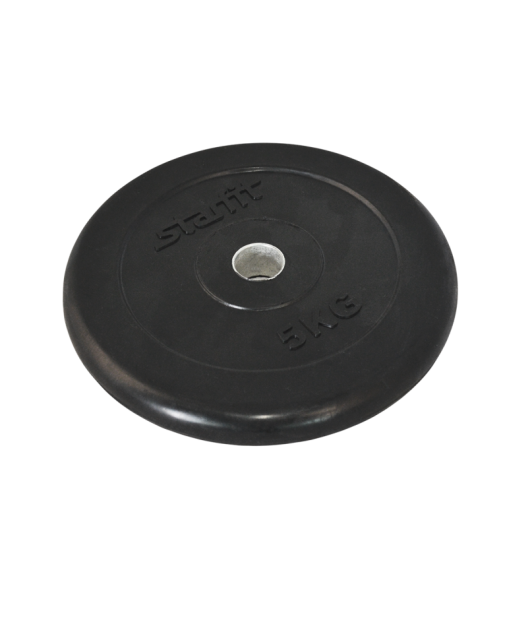 Диск обрезиненный STARFIT BB-202, 5 кг, d 26 мм, черный