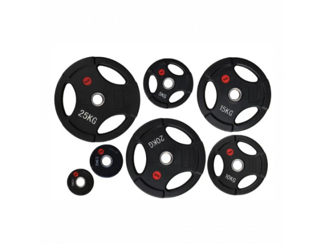 Диски обрезиненные с тремя хватами в ассортименте 15 кг
