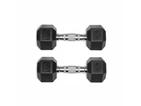 Гексагональные обрезиненные гантели. Ряд от 27,5 до 40 кг
