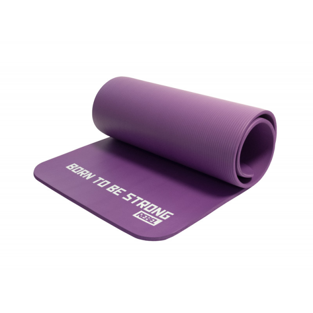 Мат для аэробики REBEL NBR 12,5 мм фиолетовый с кольцами