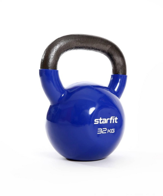 Гиря виниловая STARFIT DB-401 32 кг, темно-синий Гиря виниловая STARFIT DB-401 32 кг, темно-синий