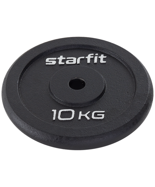 Диск чугунный STARFIT BB-204 10 кг, d 26 мм, черный