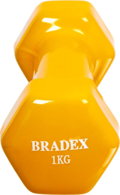 Гантель обрезиненная Bradex, 1 кг, желтая Гантель обрезиненная Bradex, 1 кг, желтая