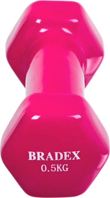Гантель обрезиненная Bradex, 0,5 кг, розовая Гантель обрезиненная Bradex, 0,5 кг, розовая