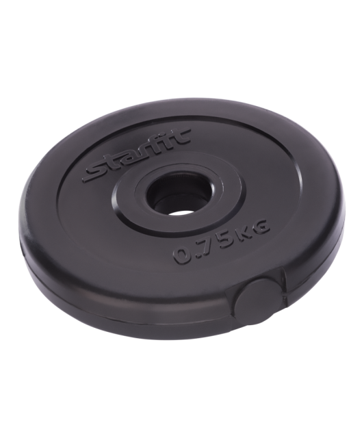 Диск пластиковый BASEFIT BB-203, 0,75 кг, d 26 мм, черный