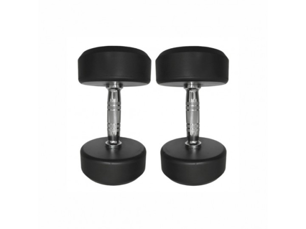 Круглые обрезиненные гантели. Ряд от 42,5 до 50 кг