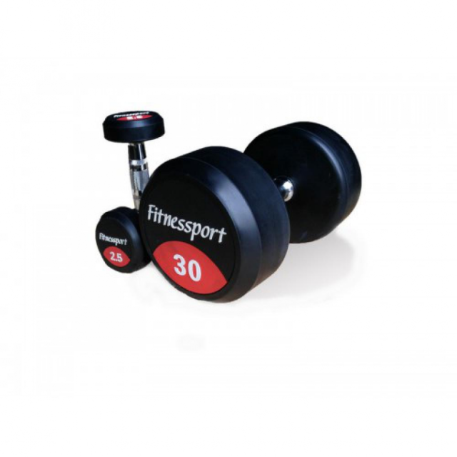 Обрезиненный гантельный ряд Fitnessport FDS-10 (2.5-30 кг)
