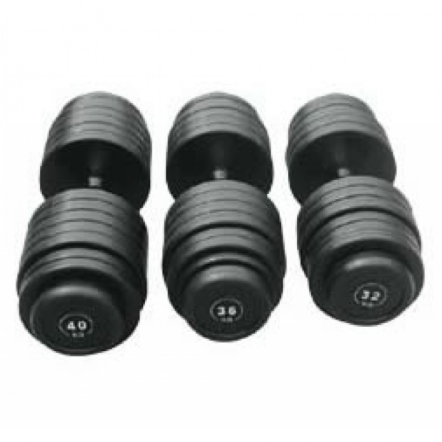 Обрезиненный гантельный ряд Fitnessport FDS-09 (2.5-60 кг)