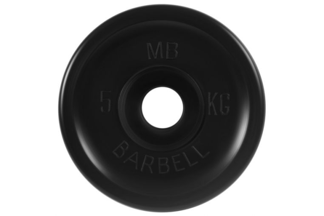 Диск олимпийский Barbell d 51 мм, чёрный, 5 кг