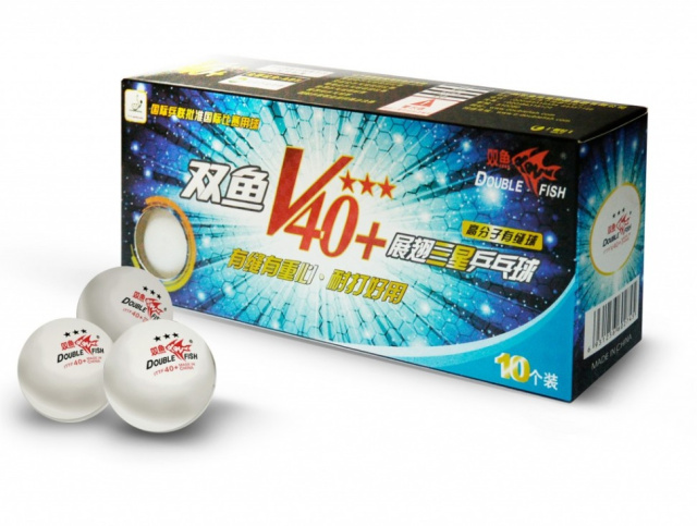Мячи для настольного тенниса (10шт.) Double Fish 40+ Three star 3* Volant (ITTF) Мячи для настольного тенниса (10шт.) Double Fish 40+ Three star 3* Volant (ITTF)