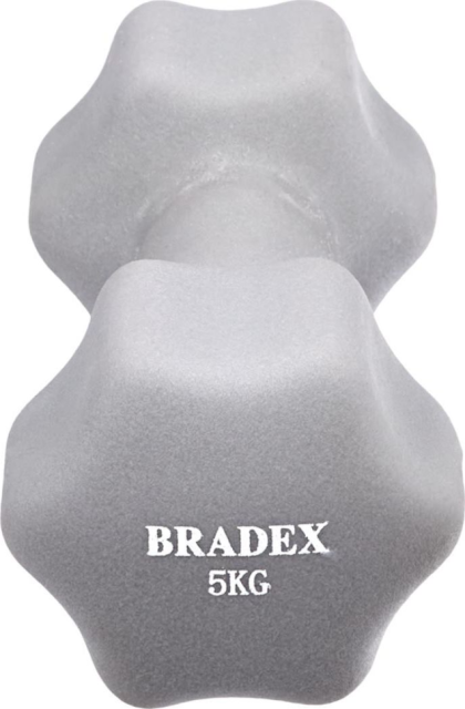 Гантель неопреновая Bradex, 5 кг, серая Гантель неопреновая Bradex, 5 кг, серая