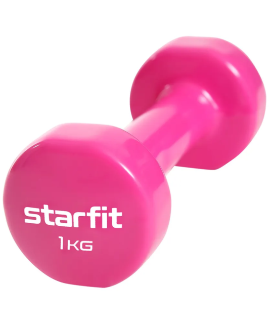 Гантель виниловая STARFIT DB-101, 1 кг, розовый Гантель виниловая STARFIT DB-101, 1 кг, розовый
