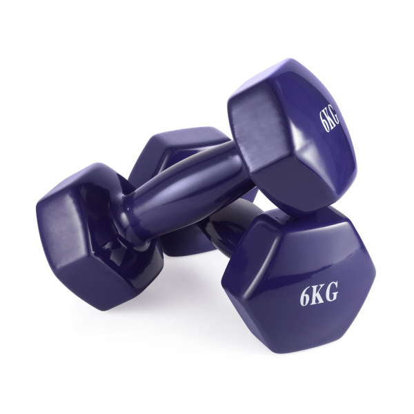 Гантель неразборная 6 кг. винил VictoryFit VF-DV060