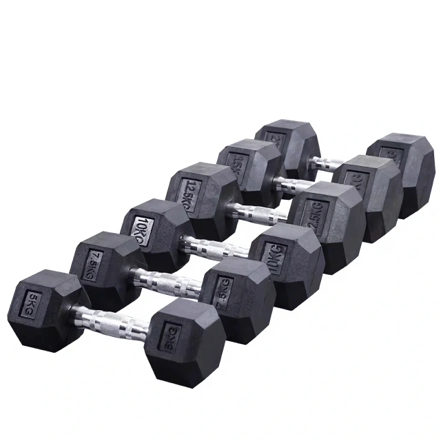 Гантельный ряд гексагональный от 12,5 до 50 кг (пара, шаг 2,5 кг) STEELFRAME Ruber Гантельный ряд гексагональный от 12,5 до 50 кг (пара, шаг 2,5 кг) STEELFRAME Ruber