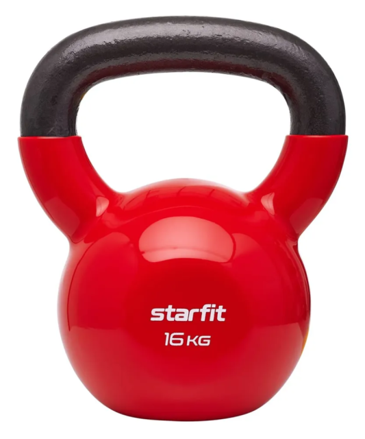 Гиря виниловая STARFIT DB-401 16 кг, красный Гиря виниловая STARFIT DB-401 16 кг, красный