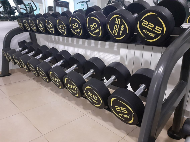 Комплект полиуретановых гантелей Fitex Pro FTX-412, 2,5-25кг (10 пар) Комплект полиуретановых гантелей Fitex Pro FTX-412, 2,5-25кг (10 пар)