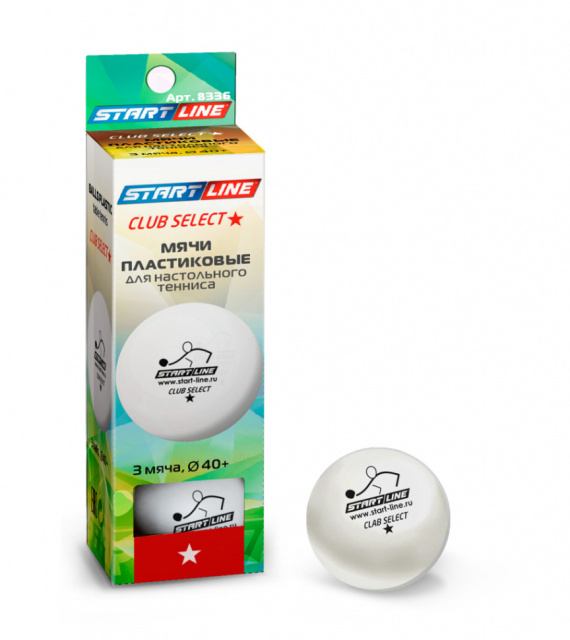Мячи Start line Club Select 1* New (3 шт, бел.) Мячи Start line Club Select 1* New (3 шт, бел.)
