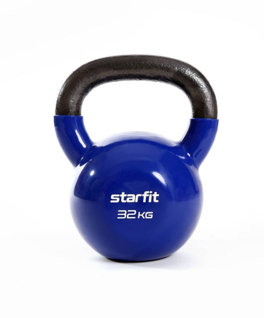 Гиря виниловая STARFIT DB-401 32 кг, темно-синий Гиря виниловая STARFIT DB-401 32 кг, темно-синий