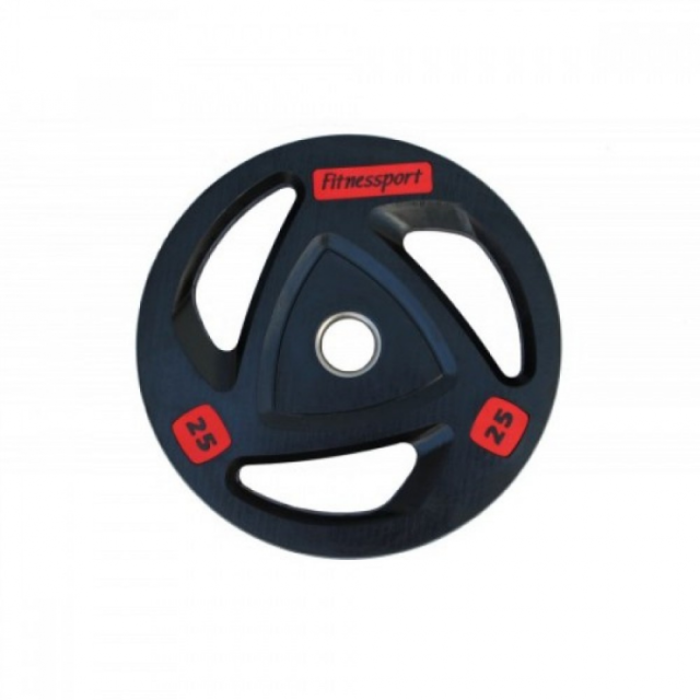 Диск олимпийский обрезиненный Fitnessport черный (25 кг)