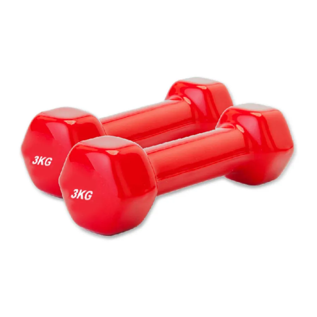 Набор гантелей обрезиненных Bradex SF 0600 3 кг, красные, 2 шт Набор гантелей обрезиненных Bradex SF 0600 3 кг, красные, 2 шт