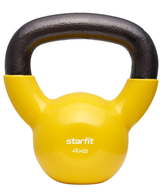 Гиря виниловая STARFIT DB-401 4 кг, желтый Гиря виниловая STARFIT DB-401 4 кг, желтый