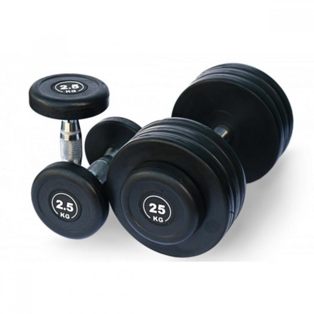 Обрезиненный гантельный ряд Fitnessport FDS-09 (2.5-25 кг) Обрезиненный гантельный ряд Fitnessport FDS-09 (2.5-25 кг)