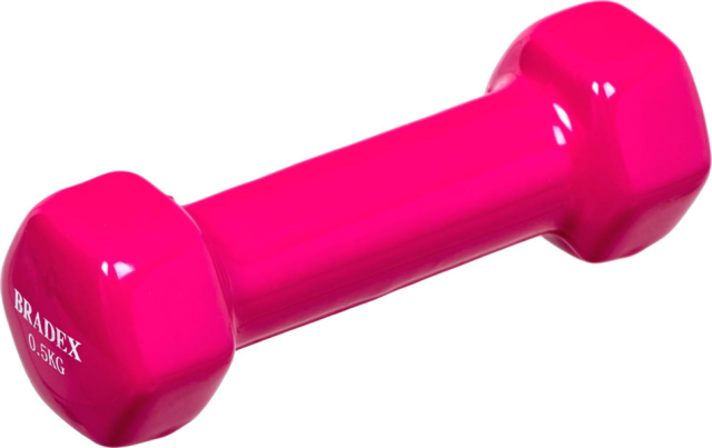 Гантель обрезиненная Bradex, 0,5 кг, розовая Гантель обрезиненная Bradex, 0,5 кг, розовая