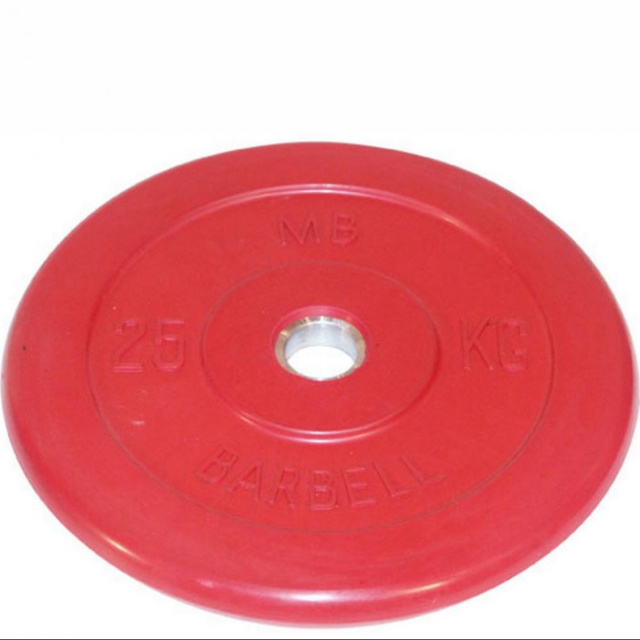 Диск обрезиненный "Barbell" d 51 мм цветной 25,0 кг MB-PltC51-25