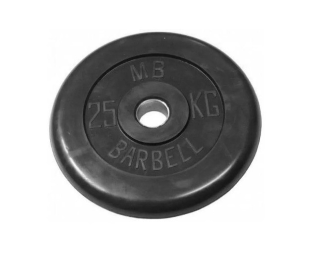Диск обрезиненный литой 25 кг Barbell MB-PltB26-25