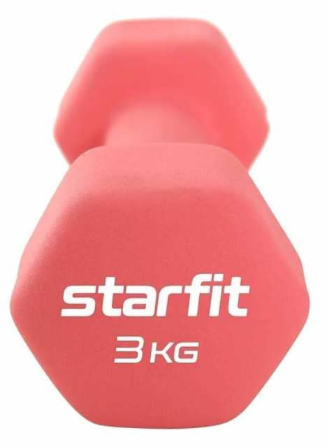 Гантель неопреновая STARFIT DB-201, 3 кг, коралловый Гантель неопреновая STARFIT DB-201, 3 кг, коралловый