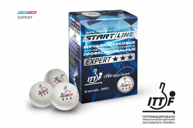 Мячи Start line 40+EXPERT 3* star (ITTF) (6 шт.) Мячи Start line 40+EXPERT 3* star (ITTF) (6 шт.)