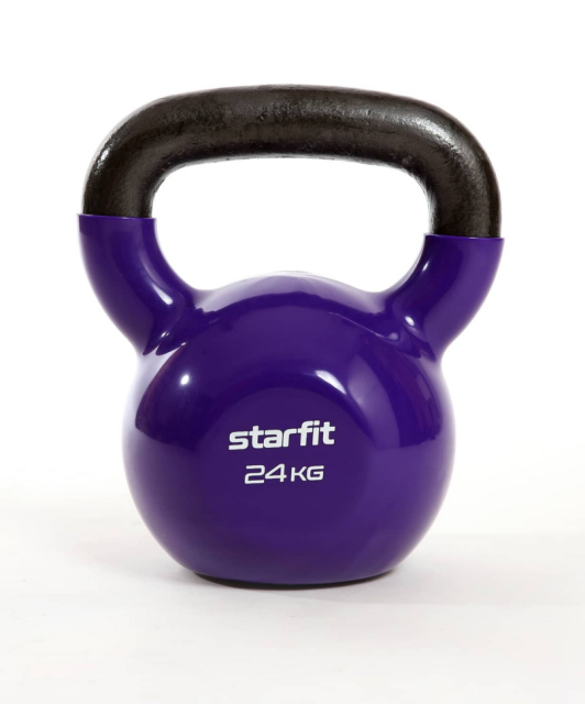 Гиря виниловая STARFIT DB-401 24 кг, фиолетовый Гиря виниловая STARFIT DB-401 24 кг, фиолетовый