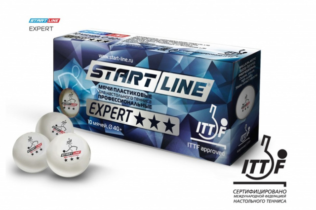 Мячи Start line 40+EXPERT 3* star (ITTF) (10 шт.) Мячи Start line 40+EXPERT 3* star (ITTF) (10 шт.)