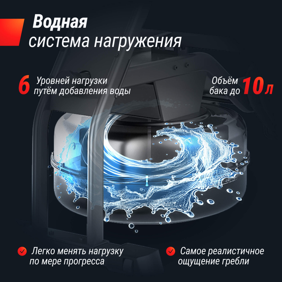 Гребной тренажер UNIX Fit водный / Water Rower 340