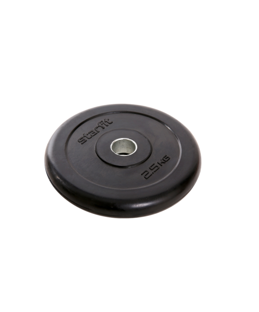 Диск обрезиненный STARFIT BB-202, 2,5 кг, d 26 мм, черный