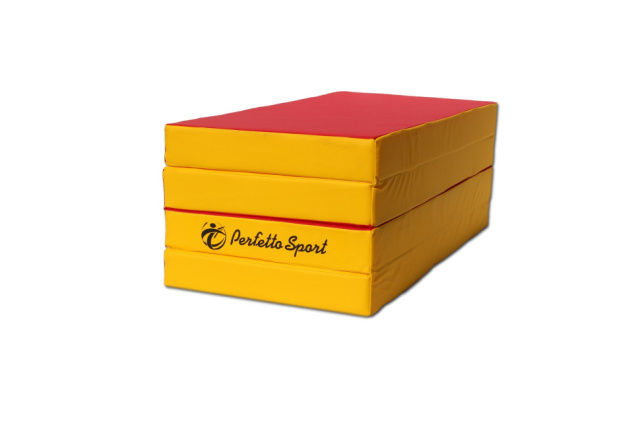 Мат PERFETTO SPORT № 5 (100 х 200 х 10), складной, 3 сложения, красно/жёлтый