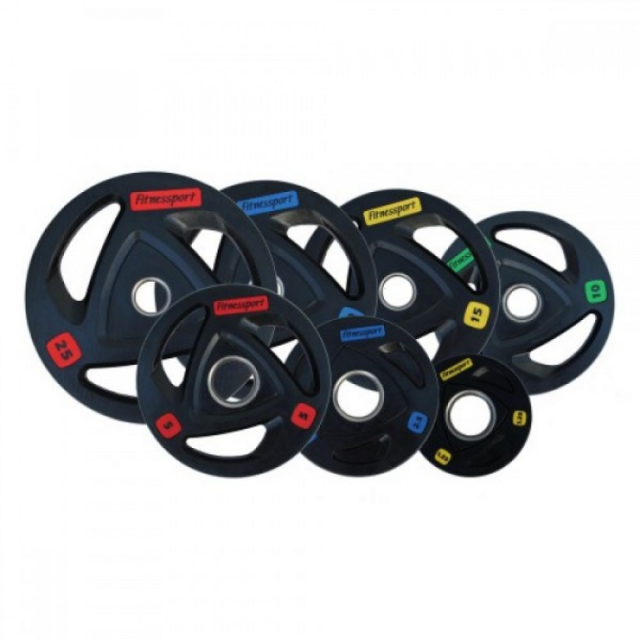 Диск олимпийский обрезиненный Fitnessport черный (25 кг)